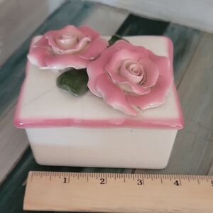 Pink Floral Ceramic Box